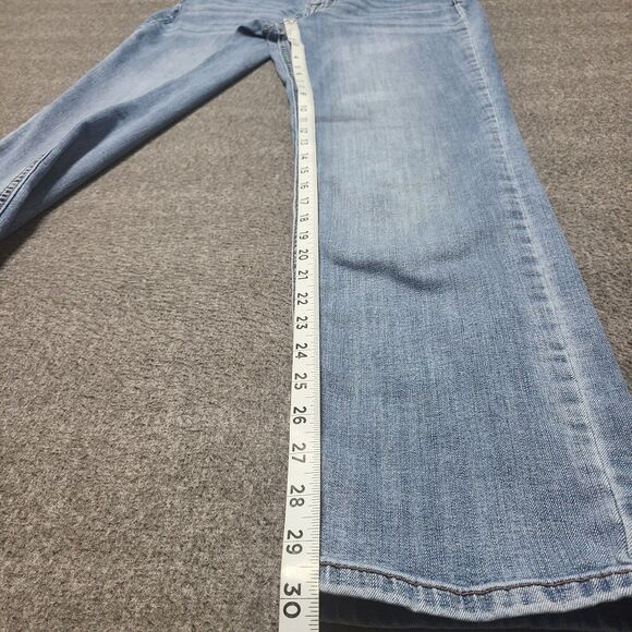 Maurices Women’s‎ Jeans 6 Light Blue Mid Rise Slim Straight Denim Pants Stretch - Picture 2 of 9